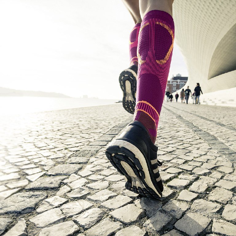 compression socks running woman